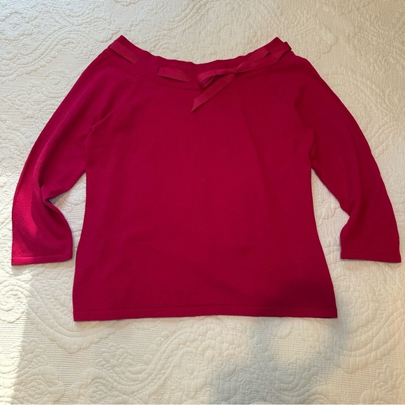 Liz Claiborne Y2K Off-The-Shoulder Sweater Top. Size: MP. Hot Pink. - Picture 1 of 6